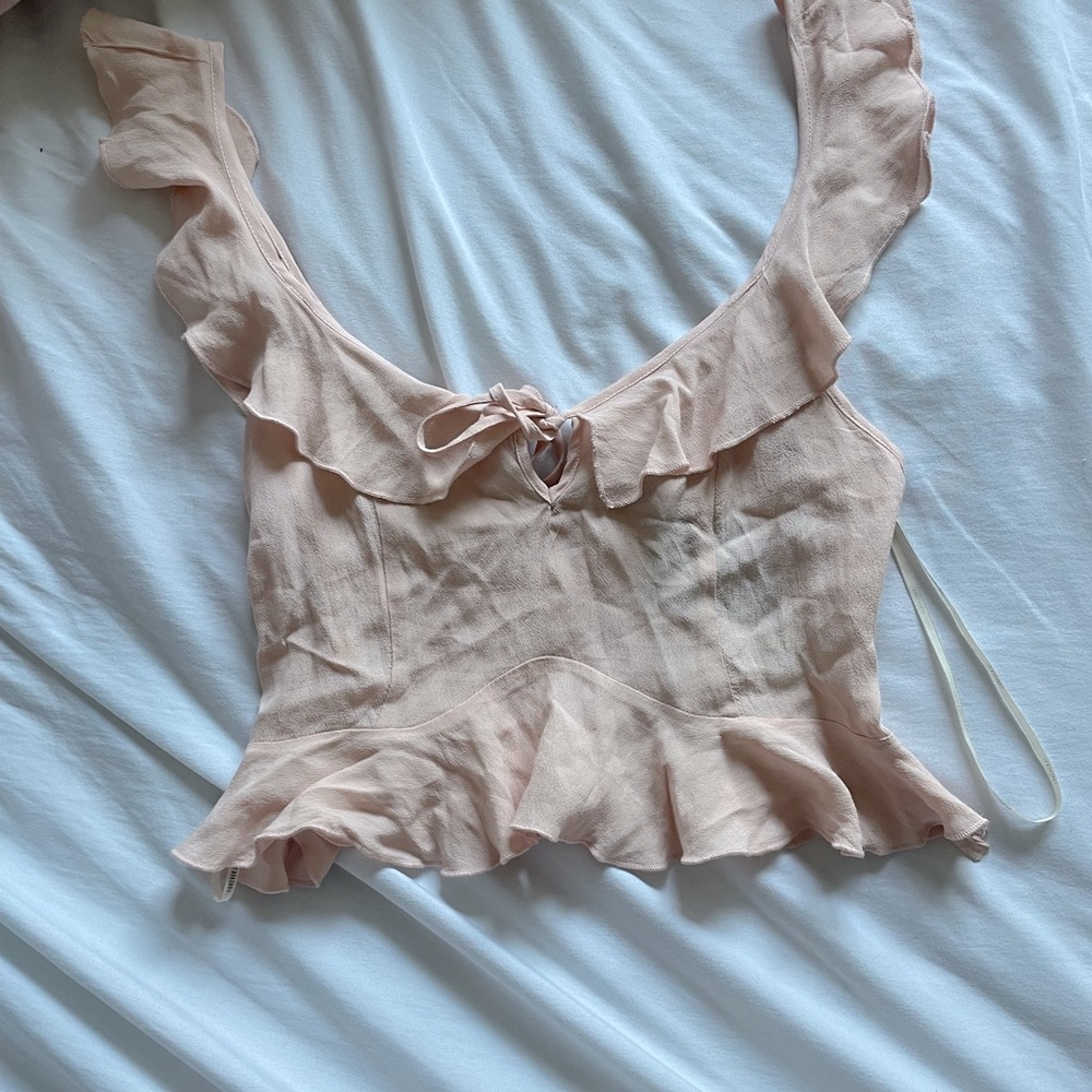 Girly Feminine Baby pink Forever 21 Cropped blouse NWT